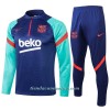 Sudadera De Entrenamiento Trajes FC Barcelona Cremallera De Cuarto 2021/22 Verde Azul - Hombre